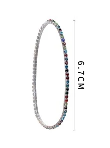 Pulsera tobillera con diseño de diamante de imitación - Multicolor - Ver 3