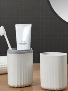 1 Gói Giá đỡ bàn chải đánh răng di động, Cốc bồn tắm có kết cấu dọc PP gia dụng - Nhiều màu - Xem 3