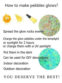 4300pcs Glow In The Dark Garden Rock, Colorful Polyresin Pebble For Home Decor - Multicolor - View 3