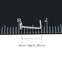 12pcs/set Heart Design Sterling Silver Nose Stud - Silver - View 4