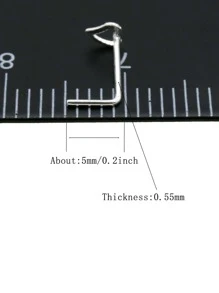 12pcs/set Heart Design Sterling Silver Nose Stud - Silver - View 5