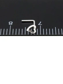 12pcs/set Heart Design Sterling Silver Nose Stud - Silver - View 3
