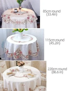 1 Khăn Trải Bàn Thêu Hoa, Cottagecore Màu Be Polyester Trải Bàn Cho Trang Trí Nhà - Màu be - Xem 5