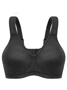 Sujetador sin aros con encaje floral Deyllo - Negro - Ver 6