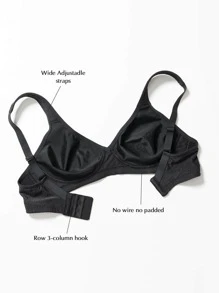 Sujetador sin aros con encaje floral Deyllo - Negro - Ver 7