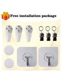 1 件綠竹景觀藝術掛毯壁掛,簡約神秘客廳臥室背景裝飾布,附帶安裝套件 - 彩色 - 查看 4