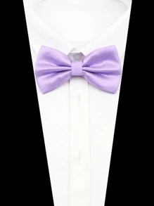 Hombres unicolor corbata de lazo - Púrpura malva - Ver 1