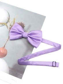 Hombres unicolor corbata de lazo - Púrpura malva - Ver 3