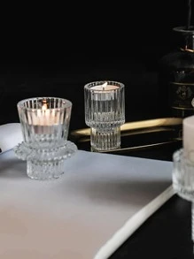 1 Giá đỡ nến trong suốt, Giá đỡ nến hạt dọc thủy tinh để trang trí nhà cửa - Xem 5