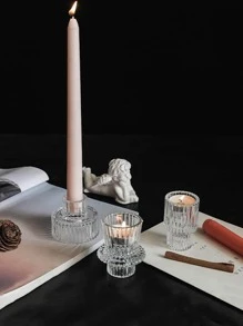 1 Giá đỡ nến trong suốt, Giá đỡ nến hạt dọc thủy tinh để trang trí nhà cửa - Xem 2