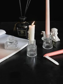 1 Giá đỡ nến trong suốt, Giá đỡ nến hạt dọc thủy tinh để trang trí nhà cửa - Xem 6