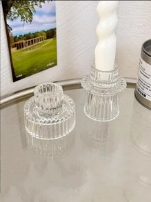 1 Giá đỡ nến trong suốt, Giá đỡ nến hạt dọc thủy tinh để trang trí nhà cửa - Xem 9