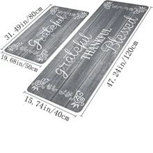 1入組字母圖案廚房地墊 - 灰色 - 查看 3