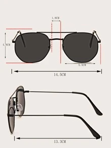 Men Top Bar Fashion Glasses - Black - View 4