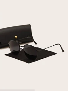 Men Top Bar Fashion Glasses - Black - View 1