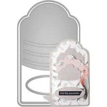 1pc Geometric Shaped Cutting Die, Silver Iron Cutting Stencil For Household - Silver - View 2