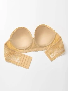 Deyllo Floral Lace Underwire Bra - Apricot - View 8