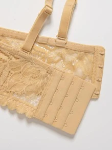 Deyllo Floral Lace Underwire Bra - Apricot - View 10