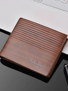 Billetera Horizontal Corta De Color Café Oscuro Para Hombres - Marrón - Ver 1