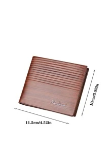 Billetera Horizontal Corta De Color Café Oscuro Para Hombres - Marrón - Ver 2