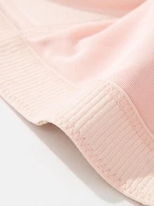 Plus Breathable Softness Paint Drip Print Sports Bra - Baby Pink - View 7