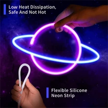 1 pieza de plástico neón moderno diseño del planeta Letrero de neón LED para casa Decoración - Multicolor - Ver 4