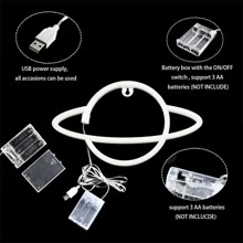 1 pieza Letrero de luz de neón led de plástico neón creativo diseño del planeta para casa - Multicolor - Ver 2
