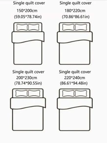 Cartoon Rabbit & Heart Pattern Duvet Cover Without Filler, Cute Fabric Quilt Cover, For Bedroom - Multicolor - View 5
