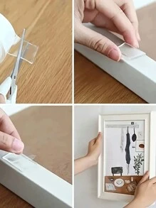 1 件纳米双面胶带，隐形，高粘度，透明，强力粘合，壁挂式，多用途，可水洗，可重复使用，适用于透明海报、图片、家居和办公室装饰、圣诞装饰