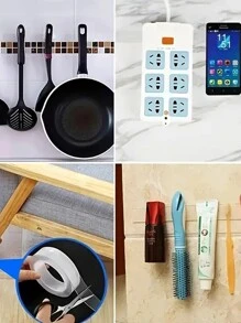 1 件纳米双面胶带，隐形，高粘度，透明，强力粘合，壁挂式，多用途，可水洗，可重复使用，适用于透明海报、图片、家居和办公室装饰、圣诞装饰