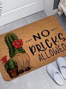 1pc Cactus & Slogan Graphic Non-Slip Door Mat ,Room Decor - Multicolor - View 6