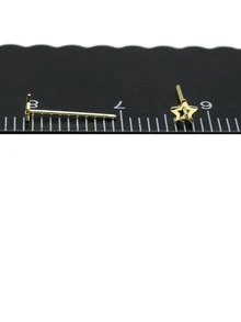 12 件 925 银直鼻钉星形鼻环耳钉适合女士男士女孩鼻环饰品 - 金黃色 - 查看 3