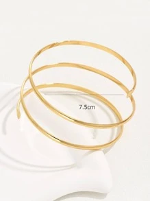 Minimalist Arm Cuff - Yellow Gold - View 3