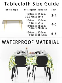 1入組檸檬圖案黃色滌綸桌套 - 黃色 - 查看 2