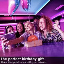 Minolab 100 英尺、50 英尺、130 英尺Led 燈帶，環境燈，適合舞會，各種派對，應用程式控制+ 遙控器，適合臥室音樂同步變色Led 燈帶，帶遙控器和應用程式控制，5050 Rgb Led燈條狀，用於房間家庭聚會節日裝飾 LED 燈，禮物。 - 黑色 - 查看 10