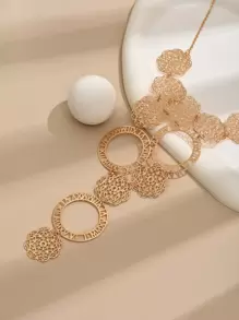 Hollow Out Round Decor Necklace