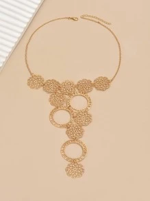 Hollow Out Round Decor Necklace