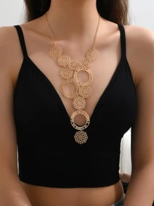 Hollow Out Round Decor Necklace