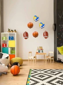 1 pieza Estante de pared para almacenamiento de pelotas, decoración del hogar de otoño - Negro - Ver 3