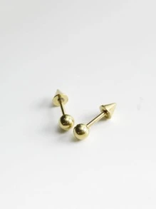 Pendientes de tachuela geométricos - Plateado - Ver 4