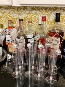 6pcs Mixed Color Drink Stirrer - Silver - View 7