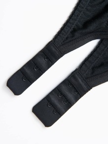 Wingslove 1/2 Cup Sexy Lace Underwired Demi See Through Bra - Black - View 7