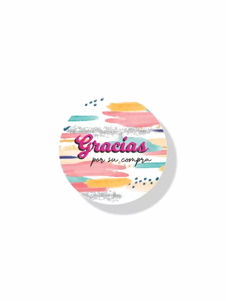 100 stickers gracias por tu compra, etiquetas adhesivas agradecimiento, pegantina, calcomanía - Naranja - Ver 1