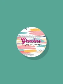 100 stickers gracias por tu compra, etiquetas adhesivas agradecimiento, pegantina, calcomanía - Naranja - Ver 3