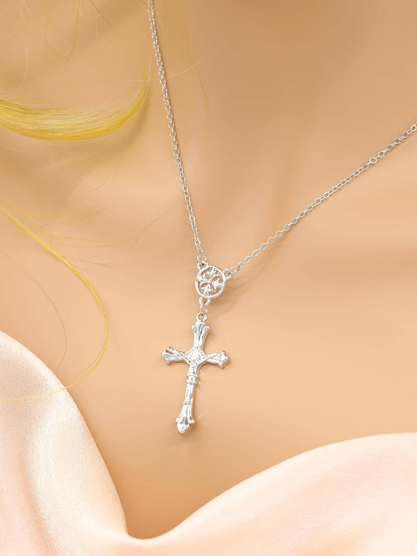 クロスチャーム ネックレス クロスチャームネックレス / 金属アレルギー対応チェーン