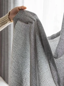 Solid Single Panel Sheer Curtain - Grey - View 4