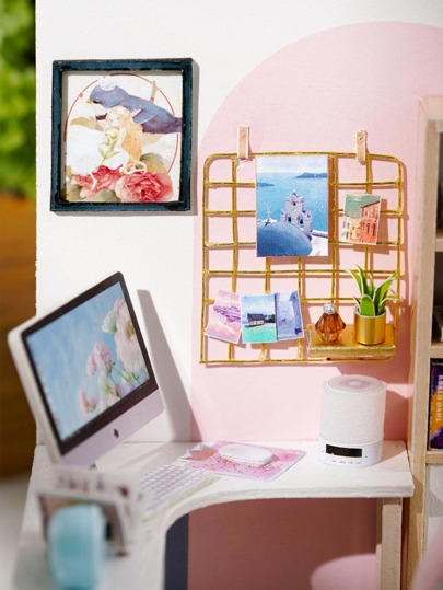1box DIY House Building Block, 3D Assembled Model Toy, For Birthday Gift Room Decoration