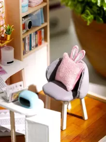 1 盒 DIY 房屋积木，3D 拼装模型玩具，可用作生日礼物房间装饰 - 白色 - 查看 7