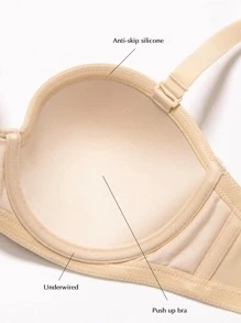 Sujetador cómodo con bordado floral para mujer de talla grande WINGSLOVE - Albaricoque - Ver 4