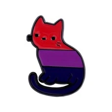 Cartoon Cat Design Brooch - Red - View 1